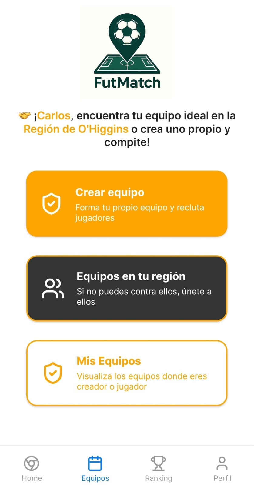 FutMatch App - Equipos